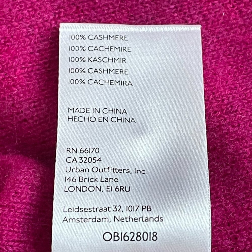 Pilcro 100% Cashmere Pink Oversized Split Neck Sweater Large Soft Luxe - Picture 10 of 11